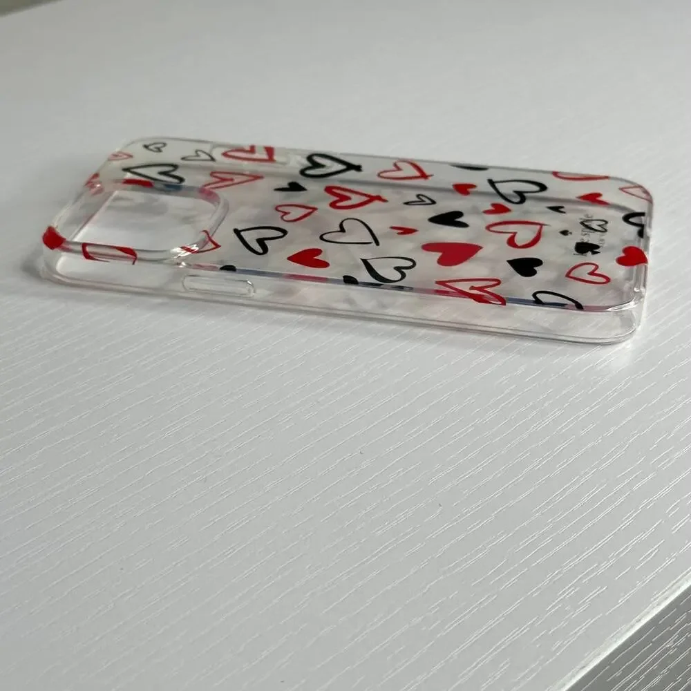 Kate Spade Hearts Clear Resin iPhone 13 Pro Case